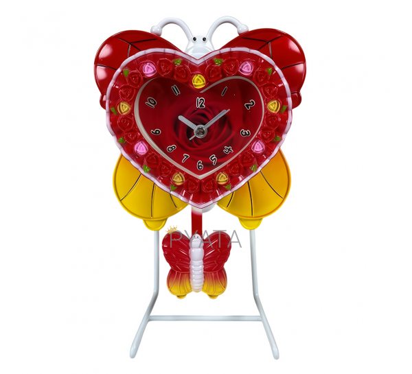 Дитячий настільний годинник на каркасі у формі метелика Clock LM77-7300 Червоний (AHMD)