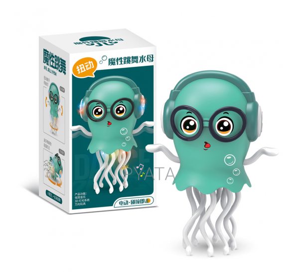 Танцююча іграшка медуза-робот з музикою й підсвіткою YIWU JellyFish Twist 712799, Бірюзовий (OX)