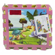 Детский мягкий паралоновый коврик-пазл EVA Герои мультфильмов 8 пазлов 31,5 х 31,5 х 1 см Розовый (12)