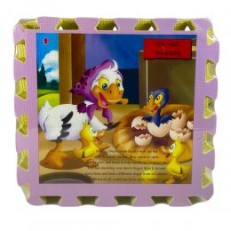 Дитячий м'який паралоновий коврик-пазл EVA Герої мультфільмів 8 пазлів 31,5 х 31,5 х 1 см Бузковий (12)