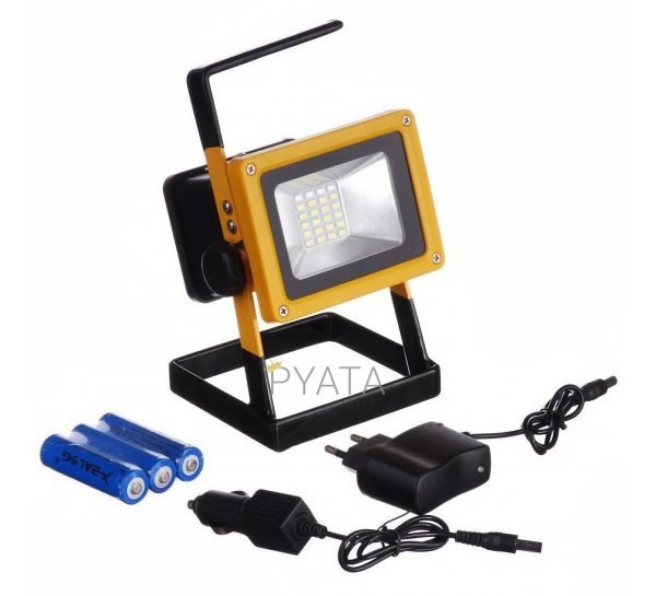 Мощный аккумуляторный LED прожектор 30W светодиодный фонарь зарядный 12V, 220V (12)