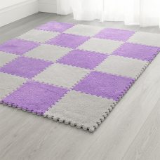 М'який плюшевий ігровий килимок-пазл 30×30 см 20 шт Фіолетовий з сірим (509) М'який плюшевий ігровий килимок-пазл 30×30 см 20 шт Фіолетовий з сірим (509)