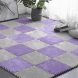 Мягкий плюшевый игровой коврик-пазл 30×30 см 10 шт Фиолетовый с серым (509)