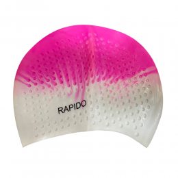 Силіконова шапочка для плавання Bubble Cap Доросла, Рожевий-Білий (12)