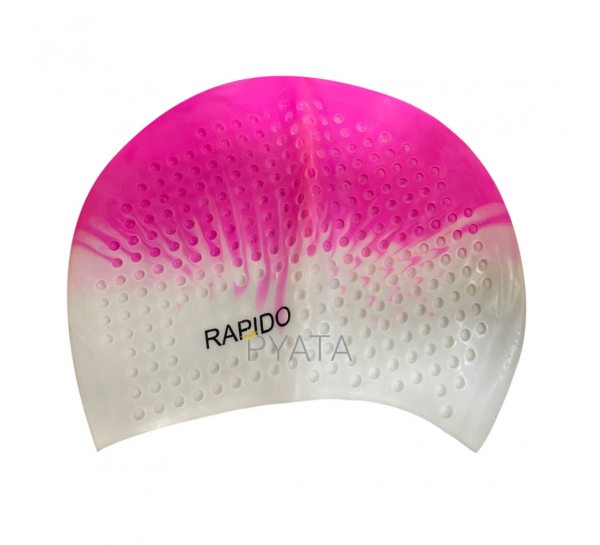 Силіконова шапочка для плавання Bubble Cap Доросла, Рожевий-Білий (12)