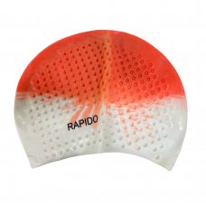 Силіконова шапочка для плавання Bubble Cap Доросла, Помаранчево-білий (12)