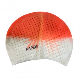 Силіконова шапочка для плавання Bubble Cap Доросла, Помаранчево-білий (12)