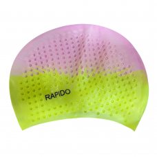 Силиконовая шапочка для плавания Bubble Cap Взрослая, Розово-желтый (12)