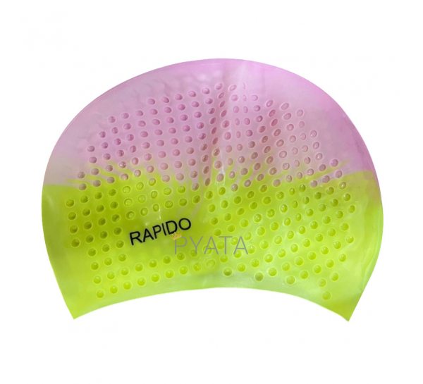Силіконова шапочка для плавання Bubble Cap Доросла, Рожево-жовтий (12)