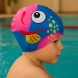 Детская силиконовая шапочка для плавания Синий-розовый (12)