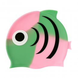 Детская силиконовая шапочка для плавания Зелено-розовый (12)
