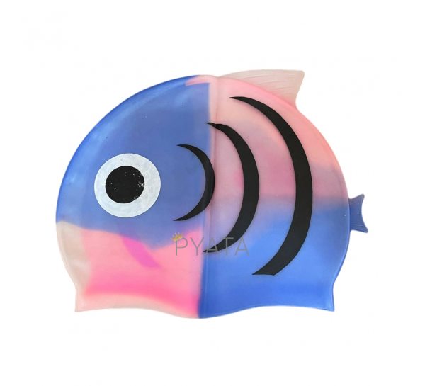 Детская силиконовая шапочка для плавания Голубо-розовый (12)