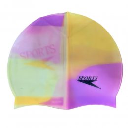 Детская силиконовая шапочка для плавания Sports Сиренево-желтая (12)
