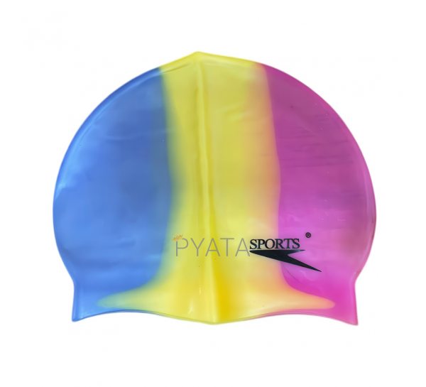 Детская силиконовая шапочка для плавания Sports Голубой-желтый-сиреневый (12)