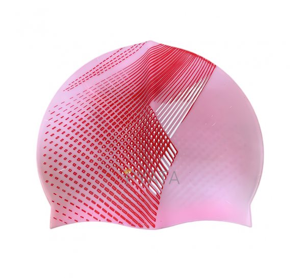 Силиконовая шапочка для плавания "Принт" Розовый (12)