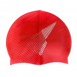 Силиконовая шапочка для плавания "Принт" Красная (12)