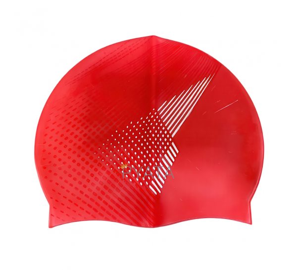 Силиконовая шапочка для плавания "Принт" Красная (12)