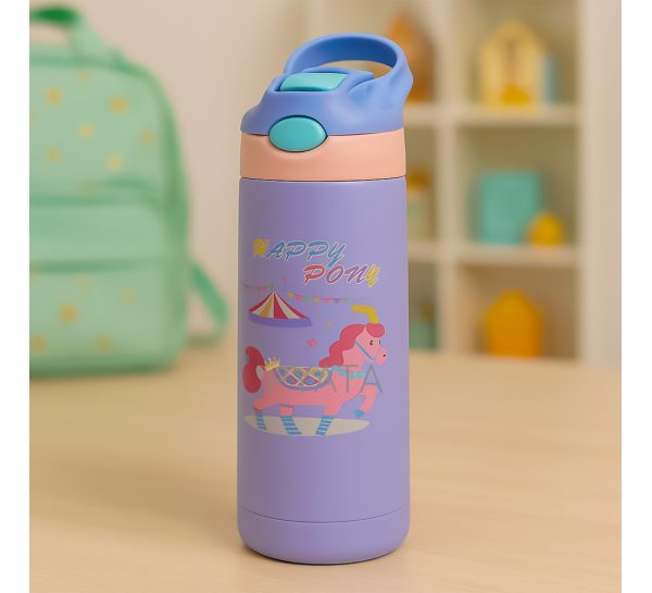Детский термос-поилка Happy pony 10х7,5х19,4см 400мл Фиолетовый