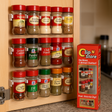 Органайзер настінний для баночок зі спеціями та соусами Clip N Store на 20 баночок