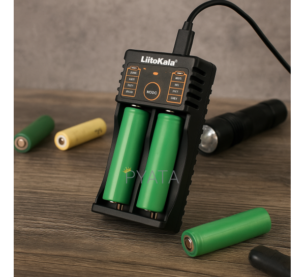 Зарядное устройство для зарядки двух батареек LiitoKala Lii-202 battery charger TYPE-C (AX)