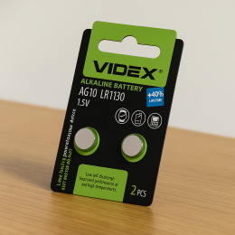Круглые батарейки-таблетки Videx Alkaline LR1130 1,5V AG10 (2 шт)