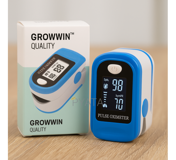 Енергоефективний пульсоксиметр GrowWin Pulse Oximeter X1906 Блакитний