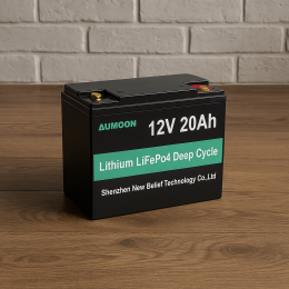  Литий-железо-фосфатный аккумулятор AUMOON LiFePO4 12,8V-20Ah (256Вт)  BMS (OX)