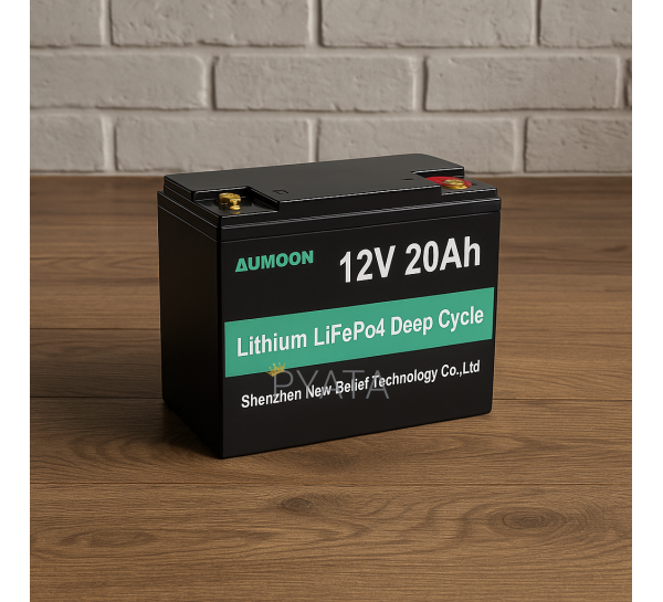  Литий-железо-фосфатный аккумулятор AUMOON LiFePO4 12,8V-20Ah (256Вт)  BMS (OX)