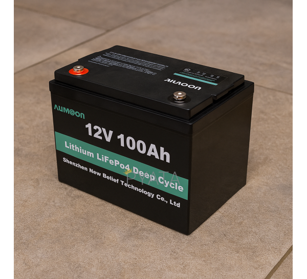 Литий-железо-фосфатный аккумулятор AUMOON LiFePO4 12,8V-100Ah 1,28 КВт BMS Bluetoouth для ИБП (OX)