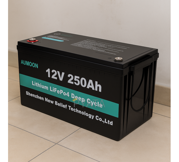 Литий-железо-фосфатный аккумулятор AUMOON LiFePO4 12,8V-250Ah (3,2 КВт)  BMS, Bluetoouth, для ИБП (OX)