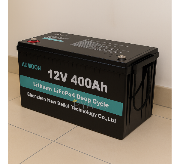 Літій-залізо-фосфатний акумулятор AUMOON LiFePO4 12,8V-400Ah 5,12 КВт Smart BMS Bluetoouth для ДБЖ (OX)