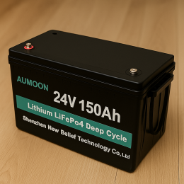 Літій-залізо-фосфатний акумулятор AUMOON LiFePO4 25,6V-150Ah (3,84 КВт) BMS, Bluetoouth, для ДБЖ (OX)