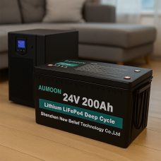 Литий-железо-фосфатный аккумулятор AUMOON LiFePO4 25,6V-200Ah (5,12 КВт) BMS, Bluetoouth, для ИБП (OX)