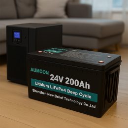 Літій-залізо-фосфатний акумулятор AUMOON LiFePO4 25,6V-200Ah (5,12 КВт) BMS, Bluetoouth, для ДБЖ (OX)