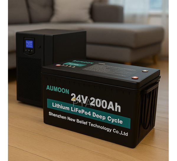 Літій-залізо-фосфатний акумулятор AUMOON LiFePO4 25,6V-200Ah (5,12 КВт) BMS, Bluetoouth, для ДБЖ (OX)