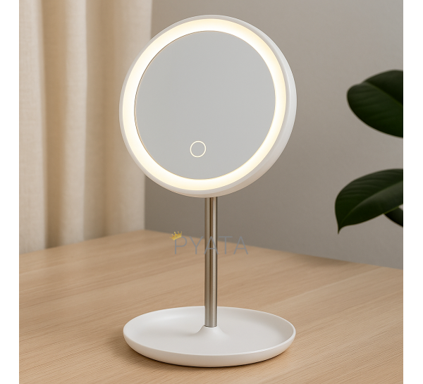 Круглое настольное зеркало LED Mirror 360 CY032 Ø17,5 см 3хААА Белый (205)