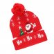 Святкова різдвяна креативна шапка 12089 подвійне в'язання з помпоном