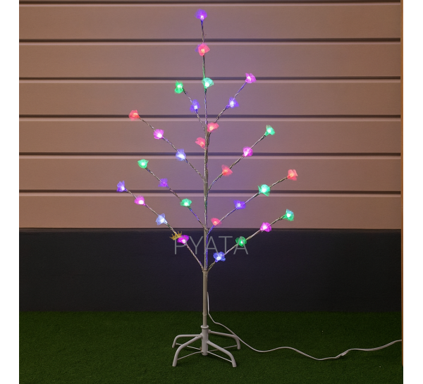 Гірлянда дерево світлодіодна на стійці 1.5 м 72 лампи, троянди Мульти (4389)