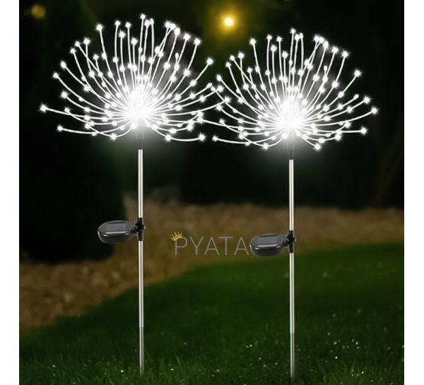 Світлодіодний світильник сонячної енергії Кульбаба 90 см 120 LED Білий (4389)