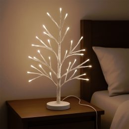 Світлодіодна настільна гірлянда"Біле дерево" 60 см 80 діодів 220В Біле світіння (4389)