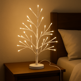 Світлодіодна настільна гірлянда"Біле дерево" 60 см 80 діодів 220В Тепле світіння (4389)