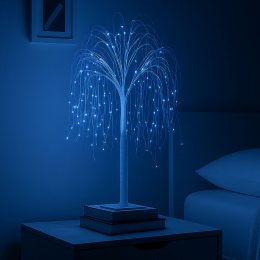 Праздничное интерьерное декоративное дерево-гирлянда Ива 60 см 48 ламп Синий (4389)