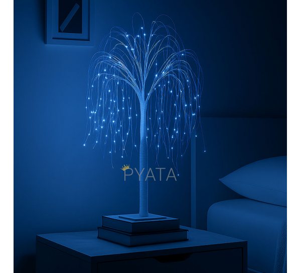 Святкове інтер'єрне декоративне дерево-гірлянда Верба 60 см 48 ламп Синій (4389)