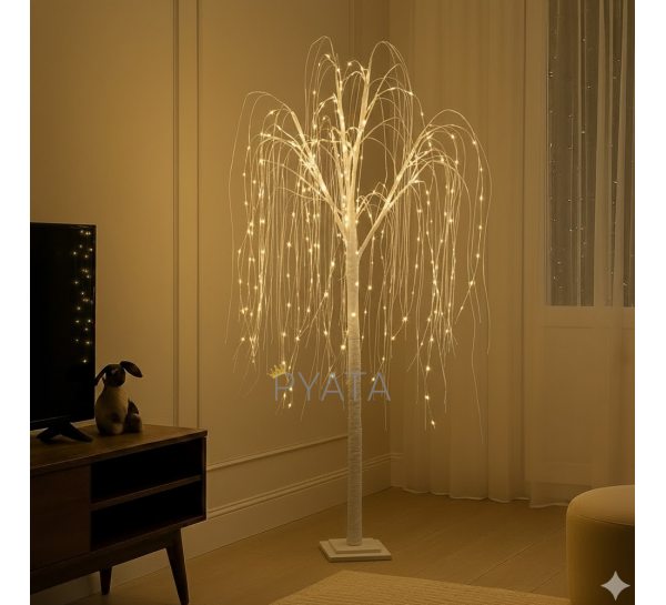 Новорічне декоративне дерево-гірлянда “Верба” 120 см, 72 LED, теплий білий(4389)