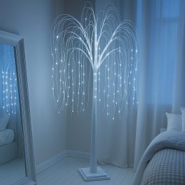 Святкове декоративне дерево-гірлянда Верба 150 см 120 ламп Білий (4389)