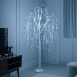 Новогоднее декоративное дерево-гирлянда “Ива” 120 см, 72 LED,  белый (4389)