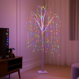 Новогоднее декоративное дерево-гирлянда “Ива” 120 см, 72 LED, Мульти (4389)