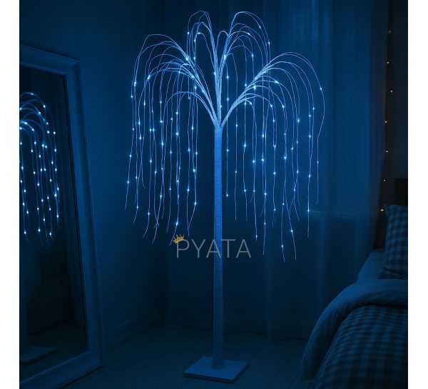 Святкове декоративне дерево-гірлянда Верба 150 см 120 ламп Синій (4389)