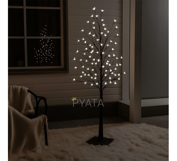 Светодиодная напольная гирлянда на подставке дерево «Сакура» 150 см 215 диодов Белое свечение (4389)