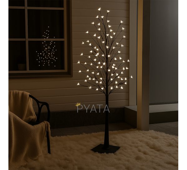 Светодиодная напольная гирлянда на подставке дерево «Сакура» 150 см 215 диодов Теплое свечение (4389)